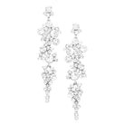 Rhodium Pearl Crystal Rhinestone Vine Drop Evening Earrings. Get ready with these bright earrings, put on a pop of color to complete your ensemble. Perfect for adding just the right amount of shimmer & shine and a touch of class to special events. Perfect Birthday Gift, Anniversary Gift, Mother's Day Gift, Graduation Gift.