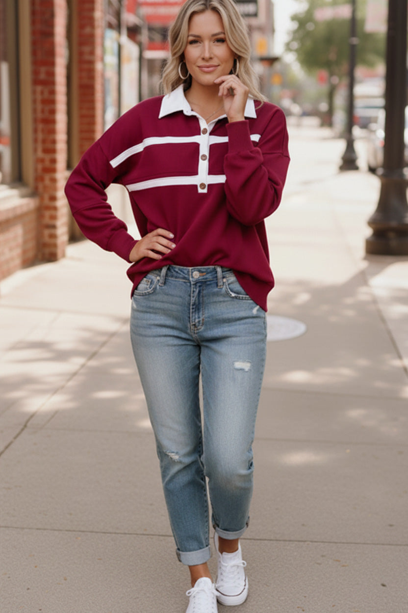 Prep School Chic Wine Polo - Charming Charlie