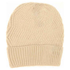 C.C Chevron Knitted Beanie With Cuff C.C Hat - Beige - Beanies