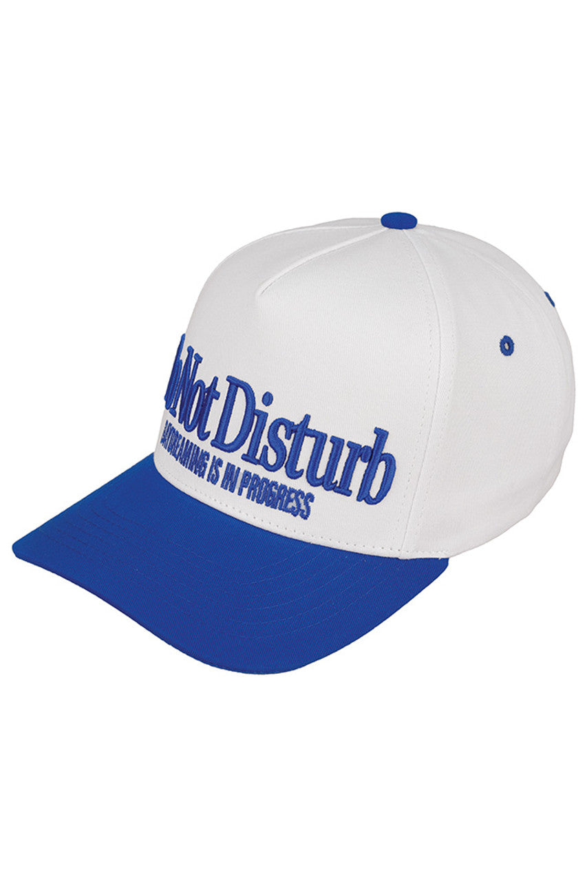 Blue C.C DO NOT DISTURB Embroidered Cotton Baseball Cap combines comfort and style with its high-quality cotton fabric and precise embroidery. Designed for durability and breathability, this cap offers a relaxed fit ideal for everyday wear. It's clear "DO NOT DISTURB" message adds a playful yet practical touch, making it perfect for those seeking both function and fashion in their headwear.