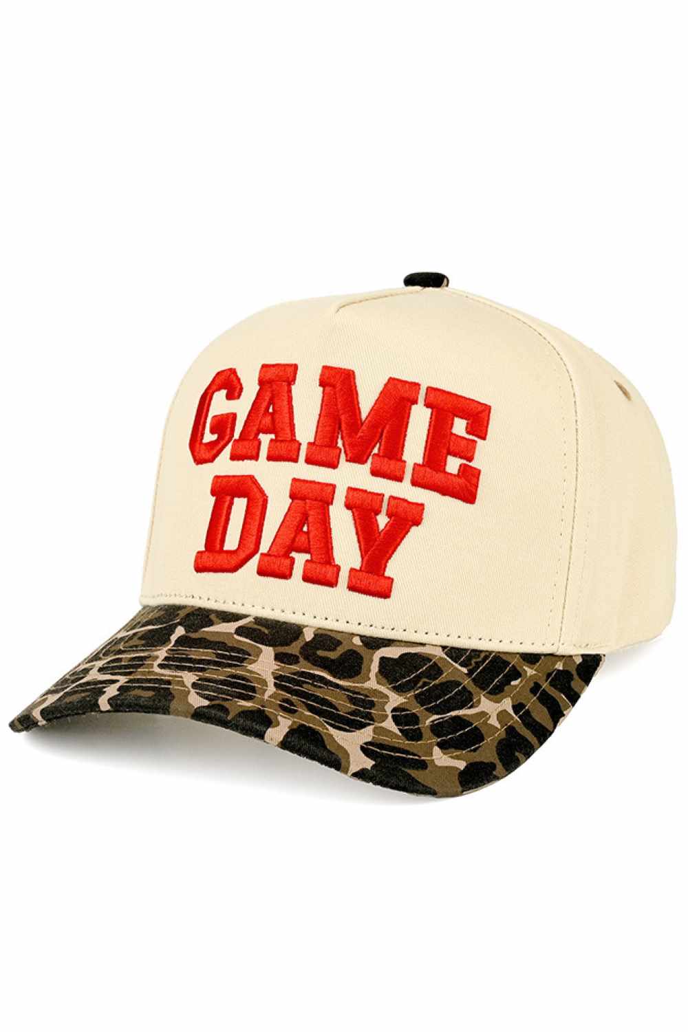 Leopard C.C GAME DAY Embroidered Cotton Baseball Cap combines classic style with durable comfort. Crafted from high-quality cotton, this cap offers breathability and a soft feel, making it ideal for all-day wear. Its detailed embroidery adds a refined touch, perfect for game day or casual outings. Adjustable sizing ensures a secure fit, while the structured design maintains shape and provides sun protection. This cap is a versatile accessory that blends functionality with a polished look.