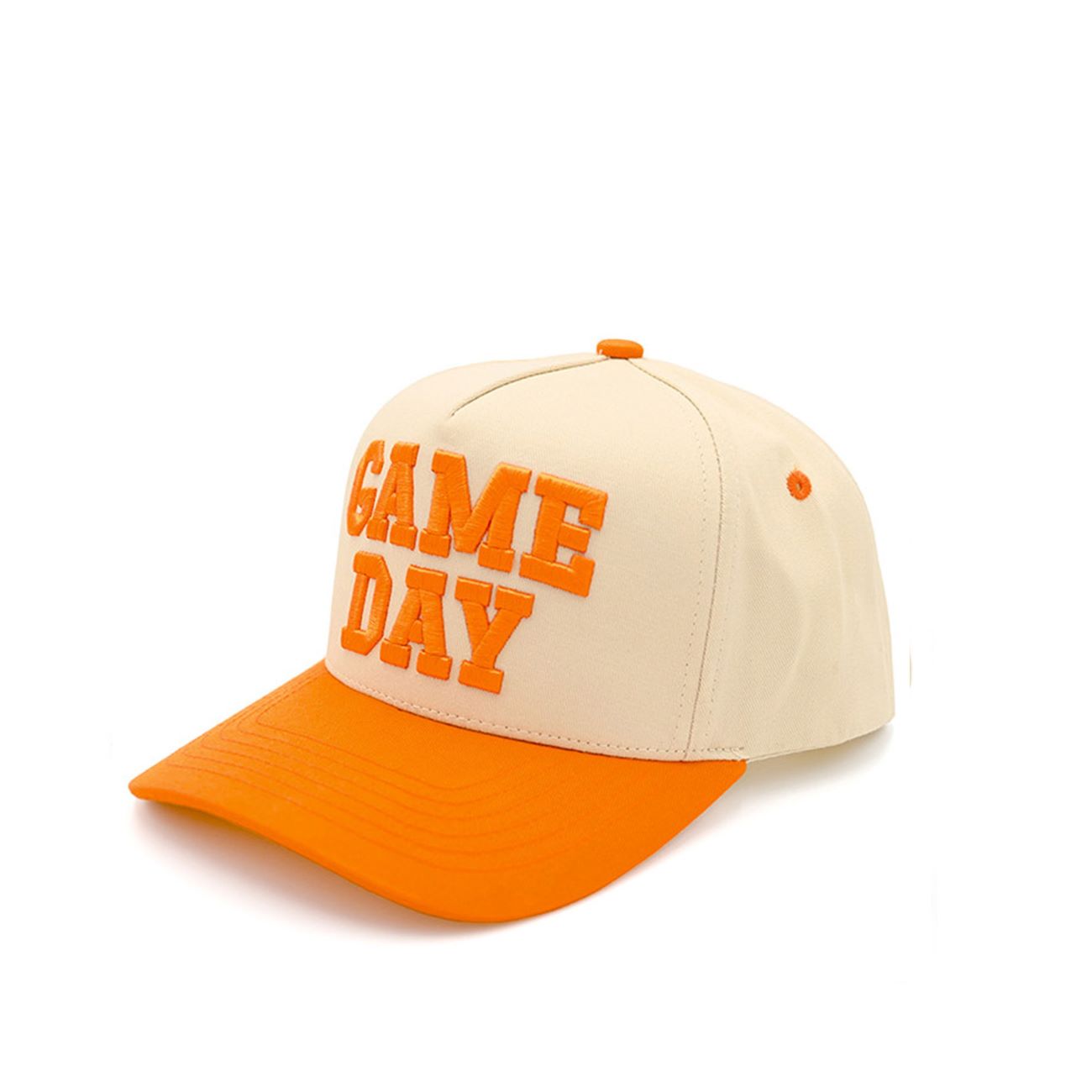 Orange C.C GAME DAY Embroidered Cotton Baseball Cap combines classic style with durable comfort. Crafted from high-quality cotton, this cap offers breathability and a soft feel, making it ideal for all-day wear. Its detailed embroidery adds a refined touch, perfect for game day or casual outings. Adjustable sizing ensures a secure fit, while the structured design maintains shape and provides sun protection. This cap is a versatile accessory that blends functionality with a polished look.