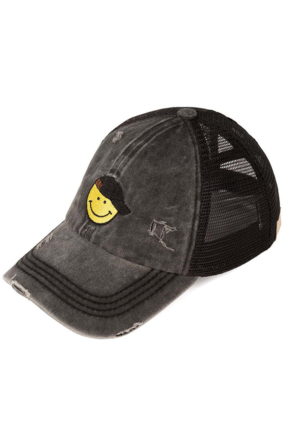 Black C.C Glitter Smiley Patch Kids Pony Cap combines playful style with practical design. Featuring a sparkling glitter smiley patch, it adds a fun, cheerful touch to any outfit. The ponytail-friendly opening ensures comfort and convenience for active kids, making it ideal for everyday wear or outdoor activities. Crafted for durability and a secure fit, this cap keeps young wearers cool and stylish all day long.
