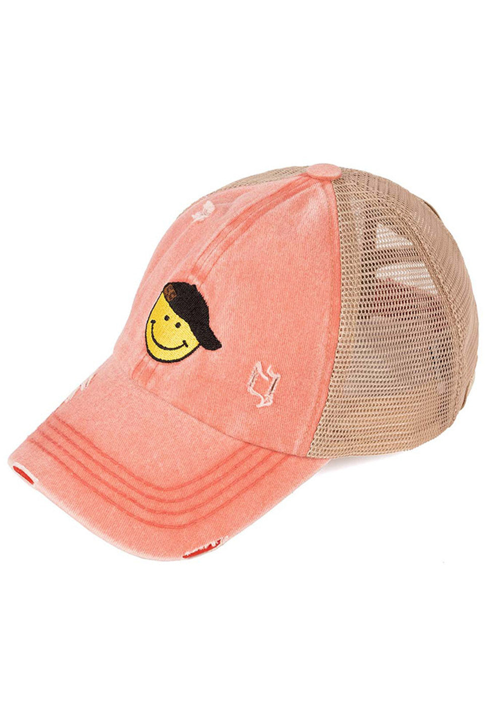 Coral C.C Glitter Smiley Patch Kids Pony Cap combines playful style with practical design. Featuring a sparkling glitter smiley patch, it adds a fun, cheerful touch to any outfit. The ponytail-friendly opening ensures comfort and convenience for active kids, making it ideal for everyday wear or outdoor activities. Crafted for durability and a secure fit, this cap keeps young wearers cool and stylish all day long.