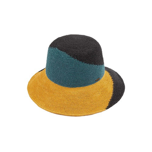 C.C Handmade Paper Crochet Cloche Summer Sun Hat Two-Tone  display picture 1