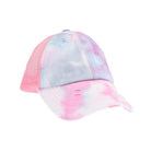Baby Pink C.C Kids Tie Dye Criss-Cross Ponycap combines playful tie-dye patterns with a practical criss-cross design, ensuring a secure and comfortable fit for active children. Crafted for durability and style, this ponytail keeps hair neatly in place while adding a vibrant touch to any outfit. Ideal for everyday wear, it offers both function and fashion for young, energetic lifestyles.
