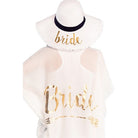 White C.C "Bride" Beach Cover Up; Beach, Poolside chic made easy with this lightweight solid color short sleeve Cover Up featuring relaxed silhouette, great over a swimsuit or your favorite blouse & slacks, Perfect Birthday Gift, Anniversary Gift, Bridal Party, Wedding Part, Bachelorette, Beachwear, Short Sleeves Cover Up