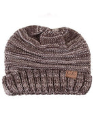 Brown C.C Slouchy Two-Tone Detailed Knitted Beanie Comfy Warm Winter Hat; reach for this classic toasty hat to keep you nice n warm in the chilly winter weather, the wintry touch finish to your outfit. Perfect Gift Birthday, Christmas, Holiday, Anniversary, Stocking Stuffer, Secret Santa, Valentine's Day, Loved One, BFF