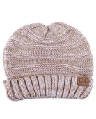 Rose C.C Slouchy Two-Tone Detailed Knitted Beanie Comfy Warm Winter Hat; reach for this classic toasty hat to keep you nice n warm in the chilly winter weather, the wintry touch finish to your outfit. Perfect Gift Birthday, Christmas, Holiday, Anniversary, Stocking Stuffer, Secret Santa, Valentine's Day, Loved One, BFF