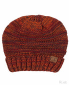 Rust C.C Slouchy Two-Tone Detailed Knitted Beanie Comfy Warm Winter Hat; reach for this classic toasty hat to keep you nice n warm in the chilly winter weather, the wintry touch finish to your outfit. Perfect Gift Birthday, Christmas, Holiday, Anniversary, Stocking Stuffer, Secret Santa, Valentine's Day, Loved One, BFF