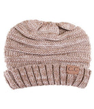 Taupe C.C Slouchy Two-Tone Detailed Knitted Beanie Comfy Warm Winter Hat; reach for this classic toasty hat to keep you nice n warm in the chilly winter weather, the wintry touch finish to your outfit. Perfect Gift Birthday, Christmas, Holiday, Anniversary, Stocking Stuffer, Secret Santa, Valentine's Day, Loved One, BFF