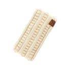 Beige C.C Solid Ribbed Ponytail Earmuff Headband Knit Ear Warmer Headband; soft ribbed knit ear warmer will shield you from cold weather ensuring all day comfort. The ear band is wide, soft & comfortable adding a sleek style to your ensemble. Perfect Gift Christmas, Birthday, Holiday, Anniversary, Valentine's Day, Loved One