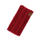 Burgundy C.C Solid Ribbed Ponytail Earmuff Headband Knit Ear Warmer Headband; soft ribbed knit ear warmer will shield you from cold weather ensuring all day comfort. The ear band is wide, soft & comfortable adding a sleek style to your ensemble. Perfect Gift Christmas, Birthday, Holiday, Anniversary, Valentine's Day, Loved One