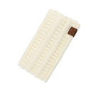 Ivory C.C Solid Ribbed Ponytail Earmuff Headband Knit Ear Warmer Headband; soft ribbed knit ear warmer will shield you from cold weather ensuring all day comfort. The ear band is wide, soft & comfortable adding a sleek style to your ensemble. Perfect Gift Christmas, Birthday, Holiday, Anniversary, Valentine's Day, Loved One