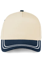 C.C Two Tone with Retro Stripe Cotton Trucker Cap - Navy - Trucker Hat Baseball Cap