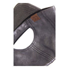 Dark Grey C.C Vintage Style Faux Leather Pom Pom Baseball Cap Summer Sun Hat; comfy cap great for a bad hair day, pull your bun or ponytail thru the back opening, keep hair away from face while exercising, running, playing sports or just taking a walk. Perfect Birthday Gift, Mother's Day Gift, Anniversary Gift, Thank you Gift