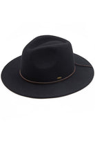 Black C.C Wool Felt Detailed Panama Summer Sun Hat With Leather Bow Trim; Unique, timeless & classic Summer Sun Fedora Hat has a ribbon band trim material accent. Trendy Birthday, Holiday Gift, Christmas Gift, Regalo de Navided, Bad hair days, casual everyday wear, Anniversary Gift, Fall Outfit, Cool Fashion Fedora, Valentine's Day Gift