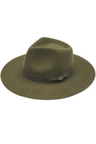 Olive C.C Wool Felt Detailed Panama Summer Sun Hat With Ribbon Band Trim; Unique, timeless & classic Summer Sun Fedora Hat has a ribbon band trim material accent. Trendy Birthday, Holiday Gift, Christmas Gift, Regalo de Navided, Bad hair days, casual everyday wear, Anniversary Gift, Fall Outfit, Cool Fashion Fedora, Valentine's Day Gift