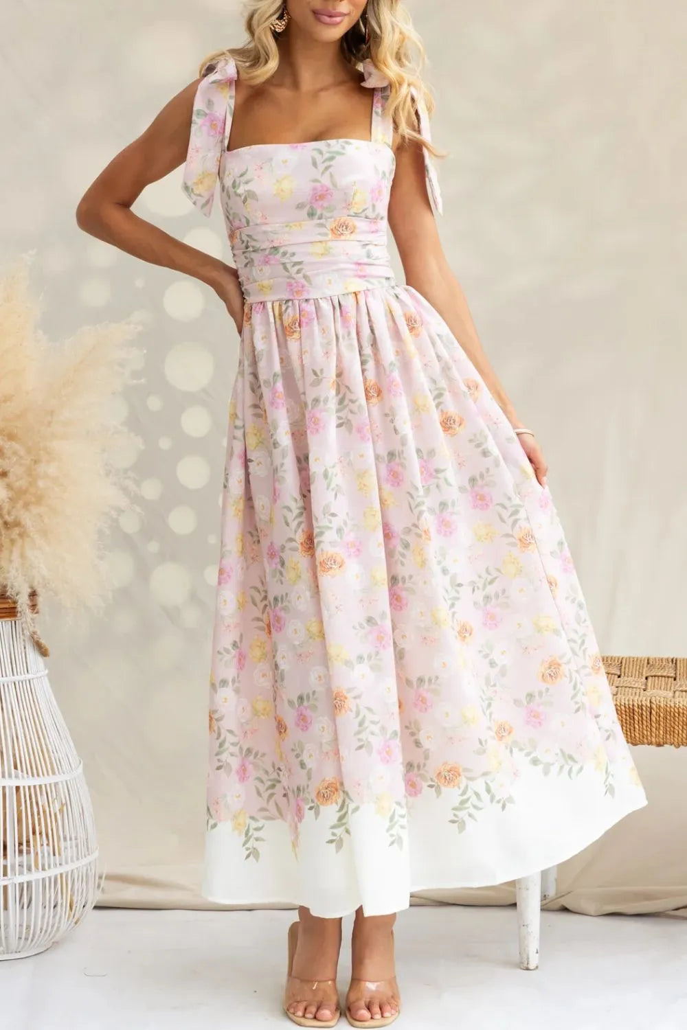 Printed Tie Shoulder Midi Cami Dress Charming Charlie Printed Tie Shoulder Midi Cami Dress Charming Charlie