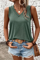 V-Neck Wide Strap Tank - Charming Charlie