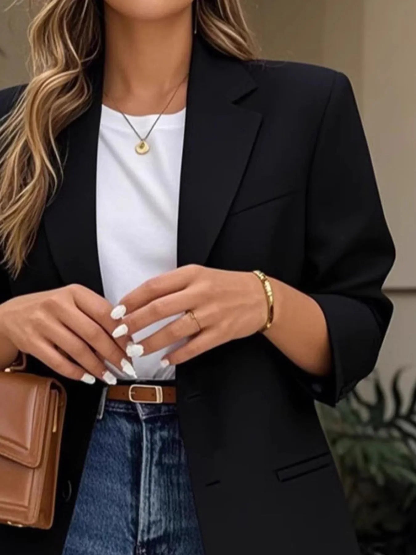Threaded Pear Kaia Button Pocketed Lapel Collar Jacket main image 1
