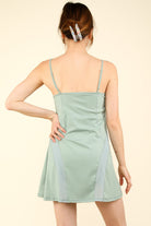 VERY J Mesh Detail Tennis Mini Active Dress with Shorts Inside - Charming Charlie