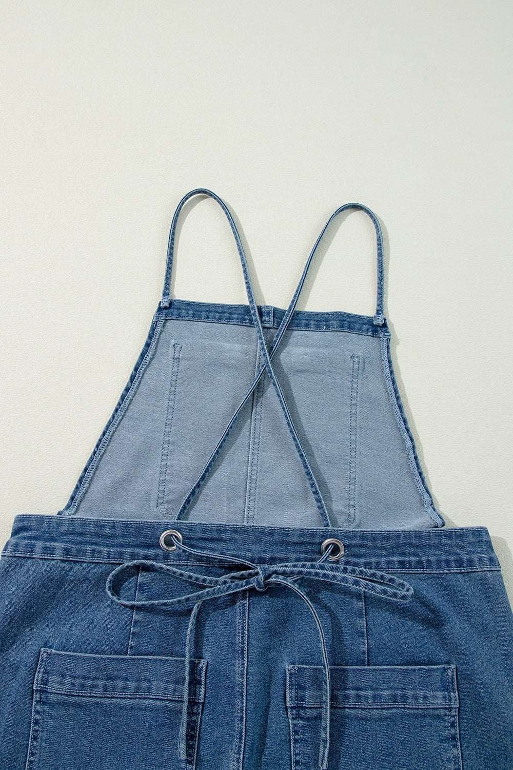 Adjustable Tie Straps Wide Leg Denim Overalls – Charming Charlie