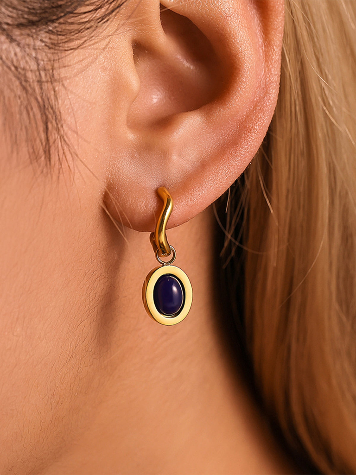 Stainless Steel Oval Drop Earrings - Charming Charlie