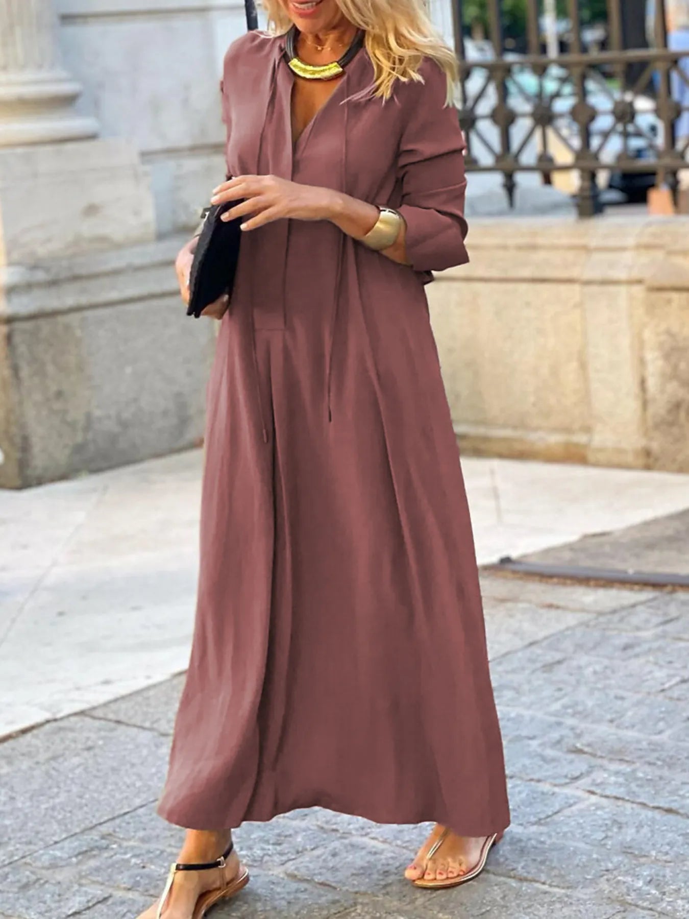 Full Size Solid Color Maxi Shirt Dress Plus Size – Charming Charlie