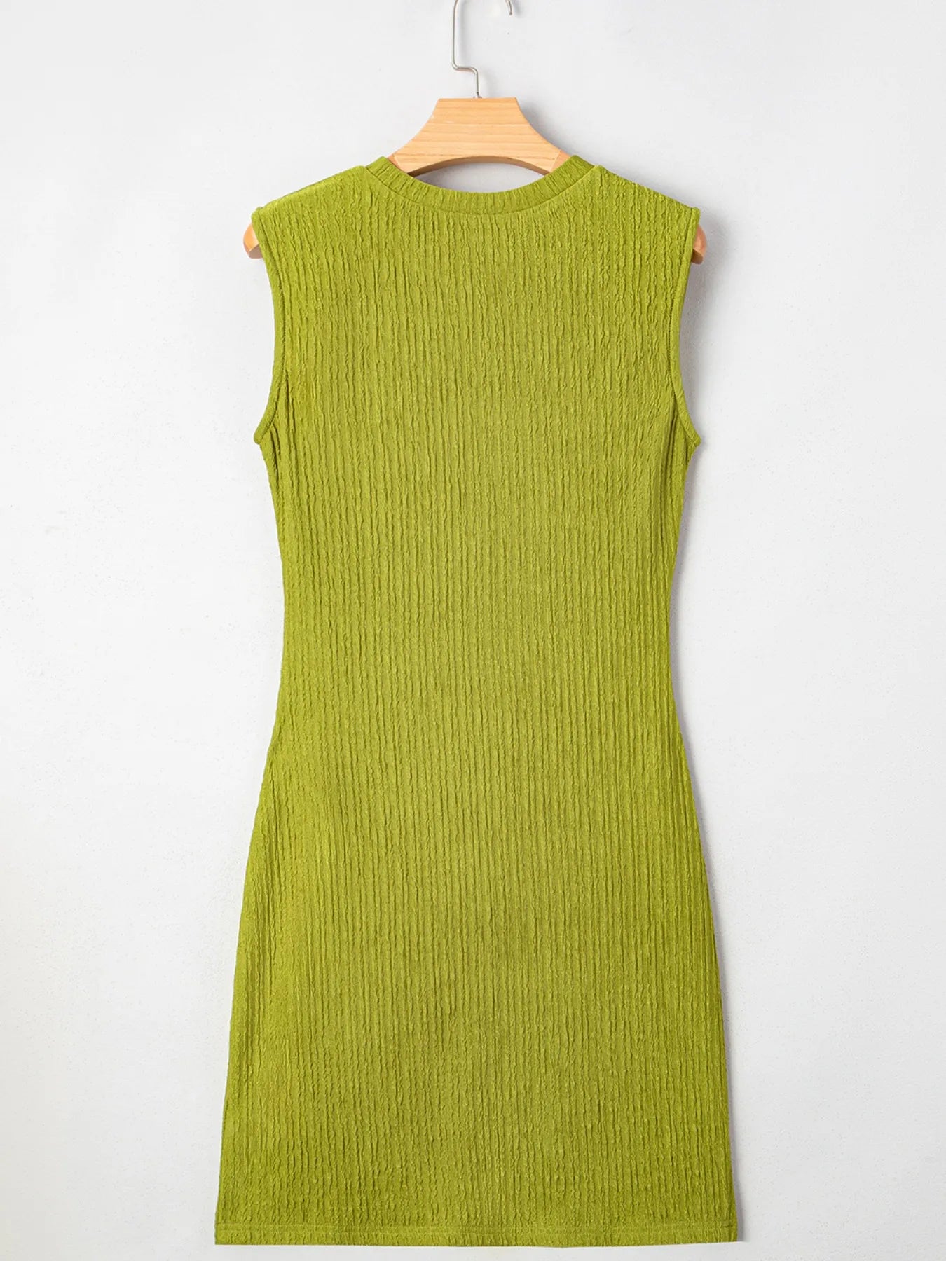 Sleeveless Ribbed Bodycon Dress Light Blue / L