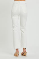 RISEN  Full Size High Rise Button Fly Straight Ankle Jeans - Charming Charlie