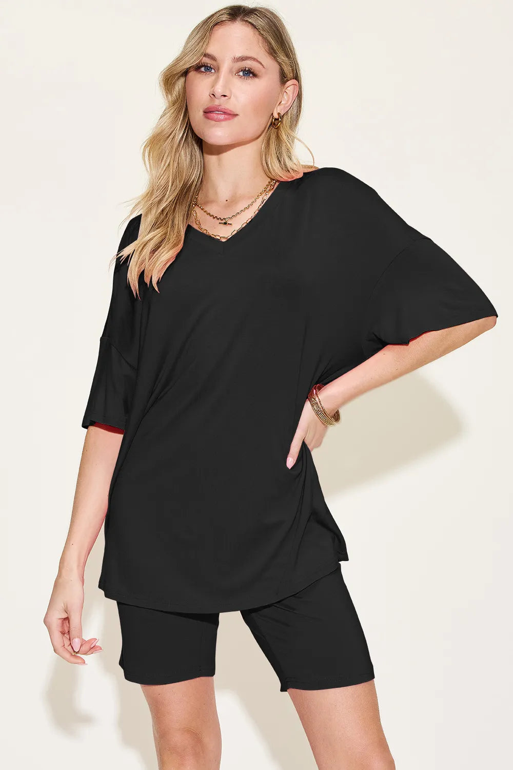 Basic Bae Bamboo Full Size  V-Neck Short Sleeve T-Shirt