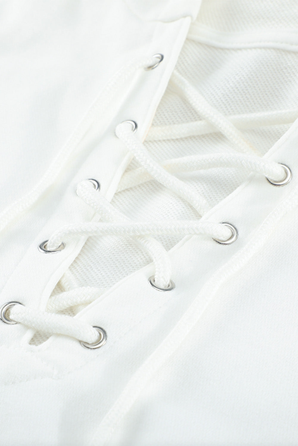 Lace Up Long Sleeve Hoodie - Charming Charlie