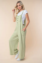 White Birch Texture Sleeveless Wide Leg Jumpsuit - Charming Charlie