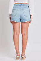 YMI Jeanswea Distressed Frayed Hem Denim Shorts - Charming Charlie