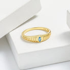 925 Sterling Silver Inlaid Zircon Ring - Charming Charlie