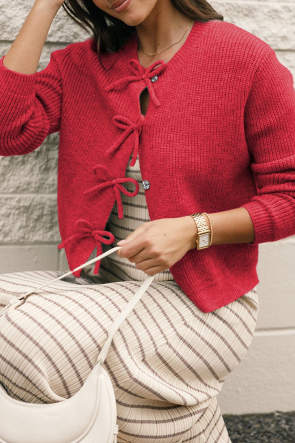 Tied Long Sleeve Cardigan - Charming Charlie
