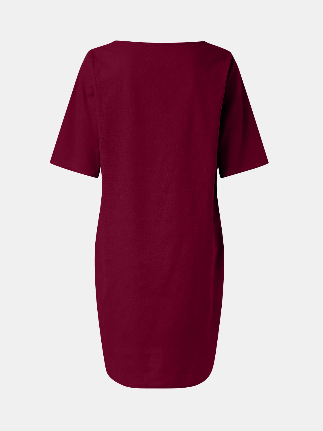 Full Size Round Neck Half Sleeve Dress with Pockets - Charming Charlie