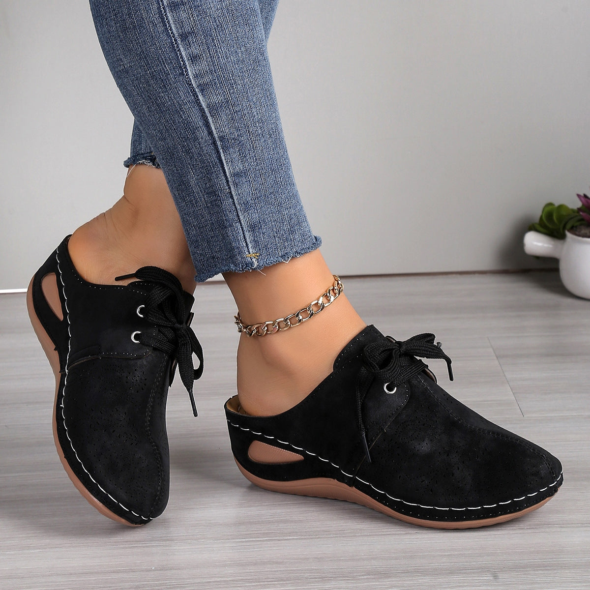 Lace-Up Round Toe Wedge Sandals - Charming Charlie
