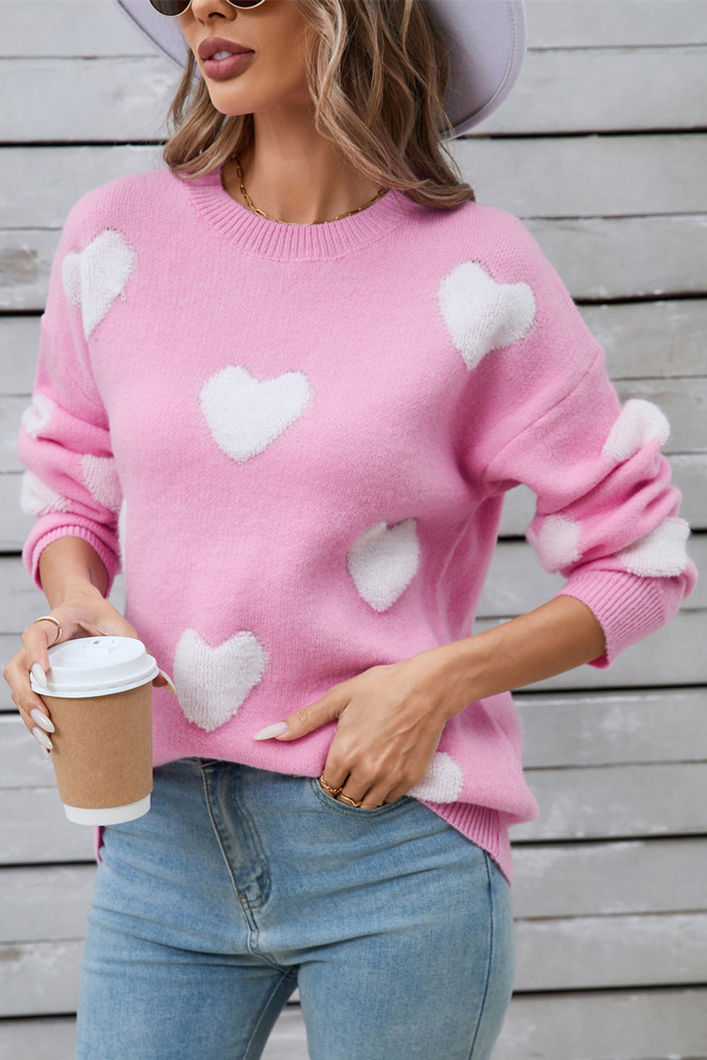 Hugga Heart L / XL Angel Sweater Vintage 90's Christmas Holiday high quality White Pink Gold