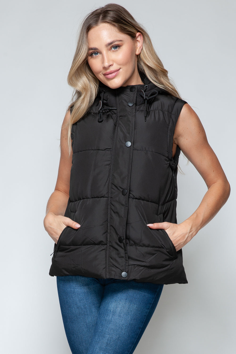 Snobbish Snap and Zip Closure Hooded Vest – Charming Charlie