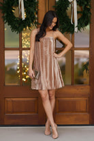 Champagne Toast Velvet Holiday Dress - Charming Charlie