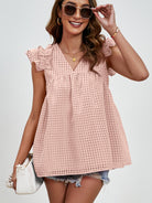 Ruched V-Neck Cap Sleeve Blouse - Charming Charlie