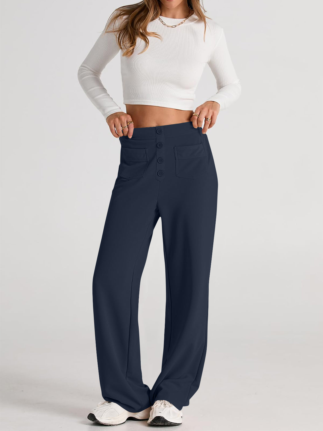 High Waist Wide Leg Pants - Charming Charlie