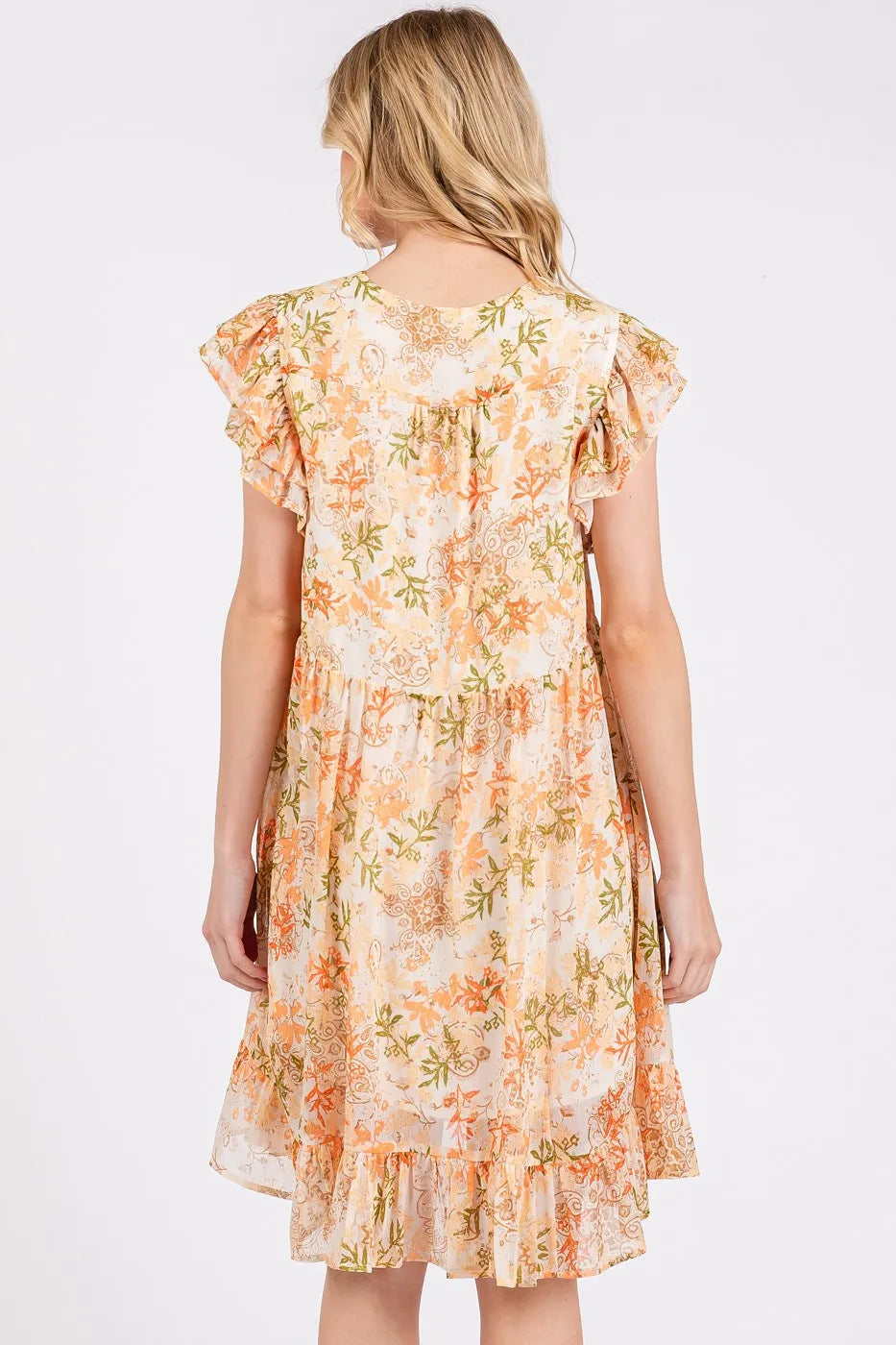 Mittoshop Floral Chiffon Ruffle Short Sleeve Mini Dress – Charming Charlie