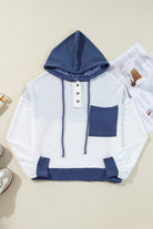 Corded Color Block Drawstring Hoodie - Charming Charlie