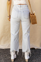 Distressed Raw Hem Jeans with Pockets - Charming Charlie