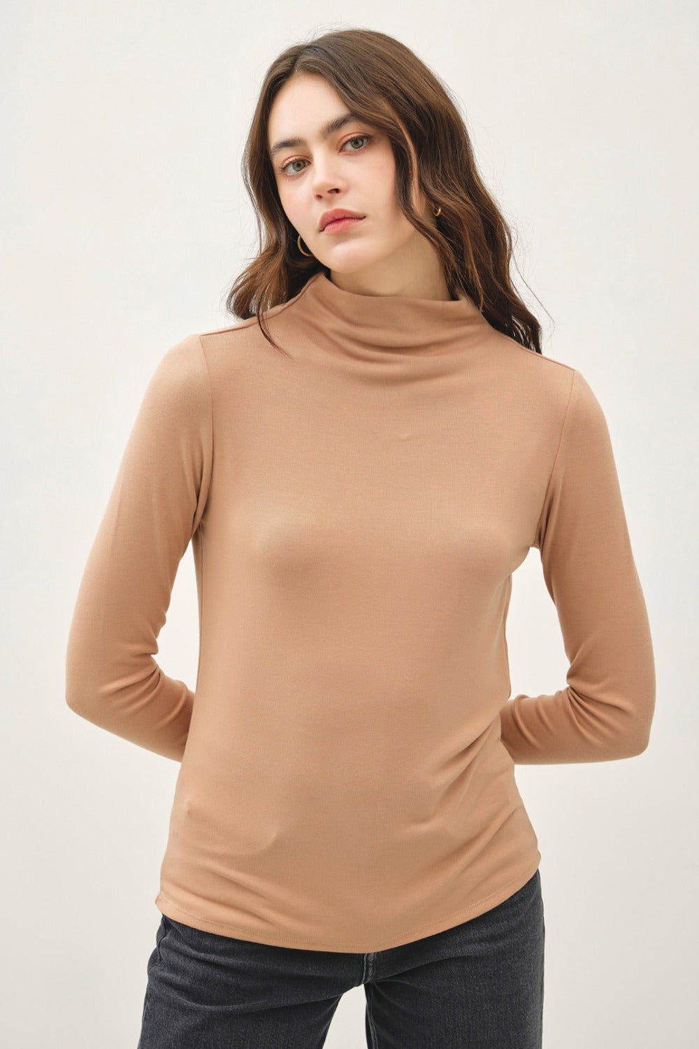 Be Cool Mock Neck Long Sleeve T-Shirt - Charming Charlie