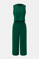 Round Neck Top and Wide Leg Pants Set - Charming Charlie