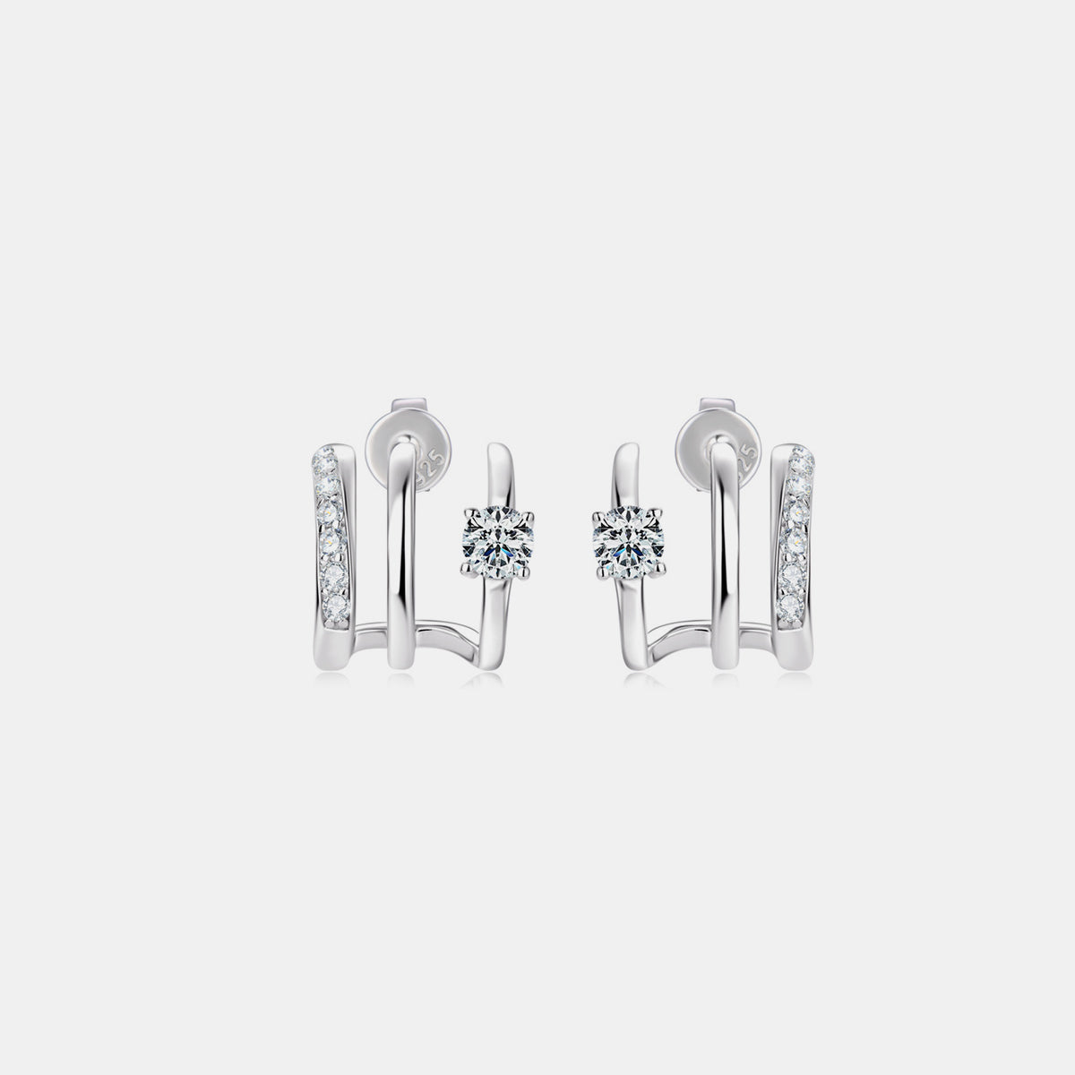 Moissanite 925 Sterling Silver Earrings - Charming Charlie